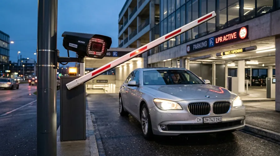LPR licence plate recognition, boom gate opens automatically for registered plates in South Africa