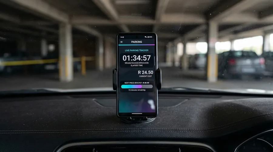 Live parking tariff tracking, real-time cost update and next pricing bracket countdown